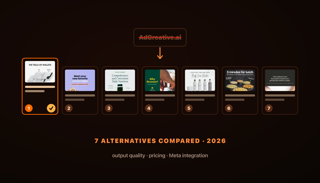 AdCreative.ai Alternatives 2026: 7 Tools Compared on Output Quality, Pricing & Meta Integration