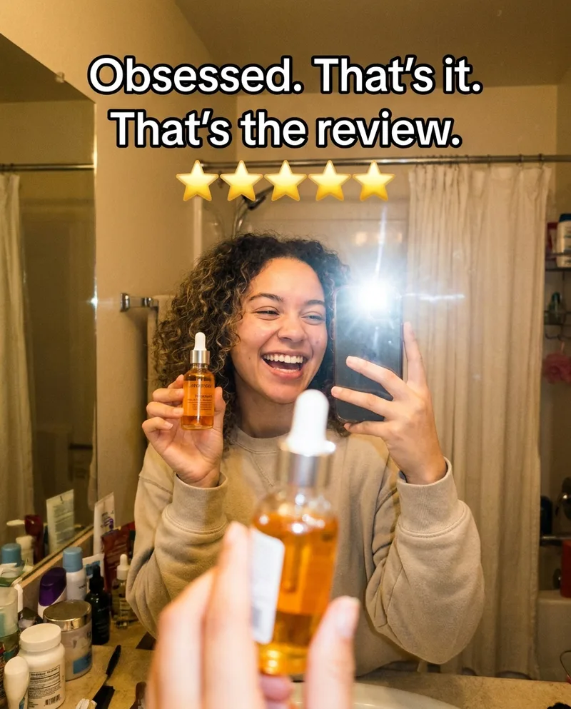 Image ad: Obsessed. That's it. That's the review.